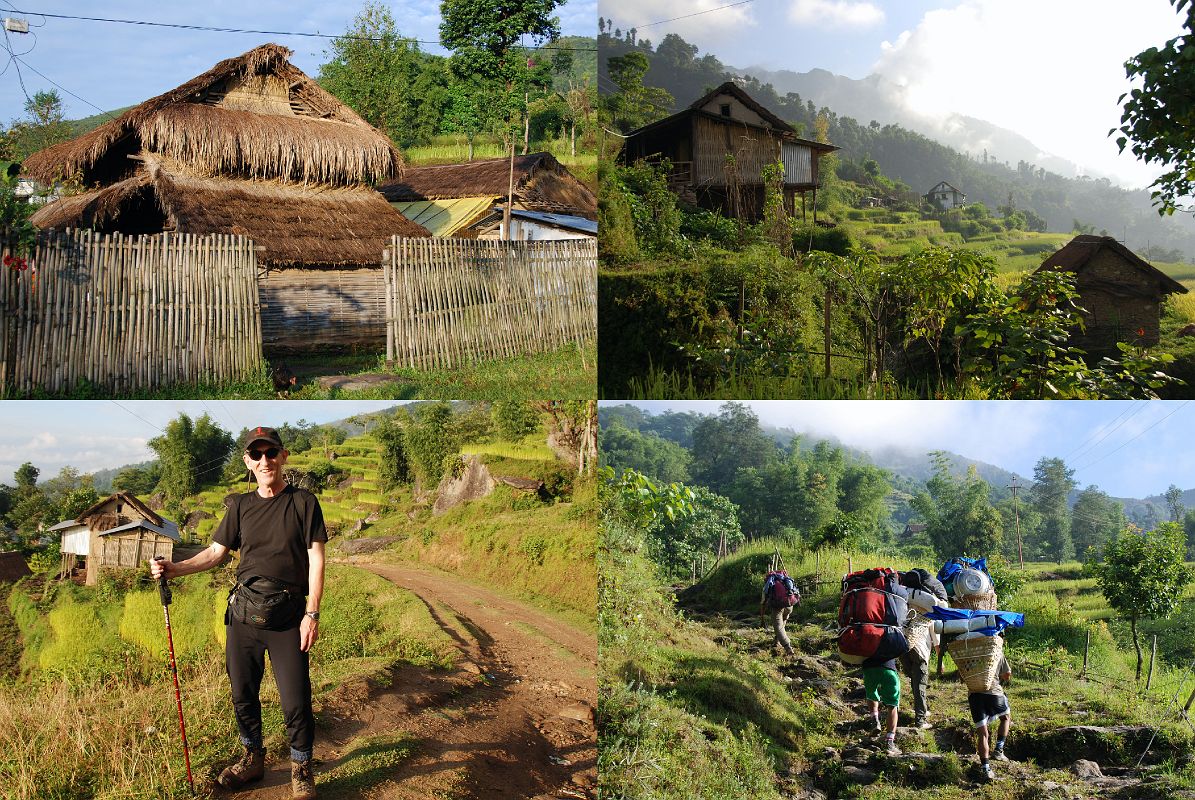 2 4 Jerome Ryan And Crew Trekking Past Local Houses From Sheka Towards Bhotebas